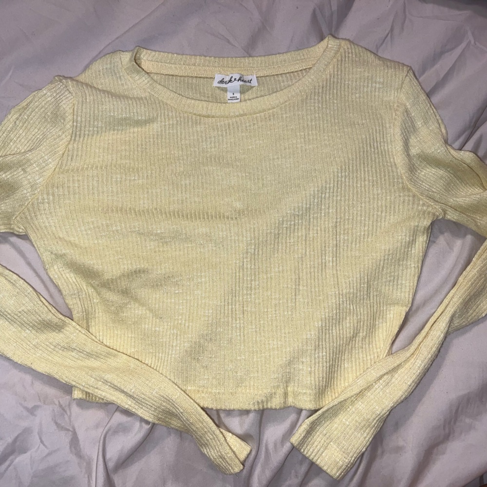 Yellow womens crop top